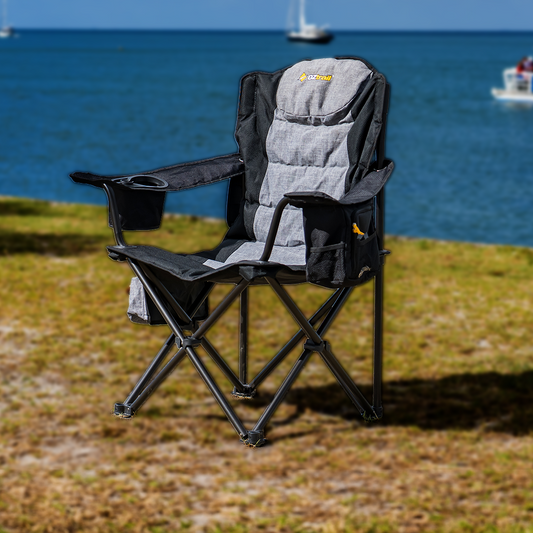 OZtrail Big Boy Arm Chair 220Kg Black