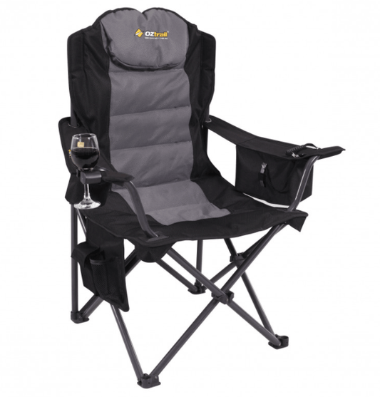 OZtrail Big Boy Arm Chair 220Kg Black
