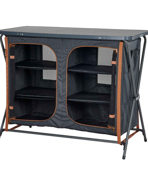 OZtrail Deluxe Folding 3 Shelf Double Cupboard