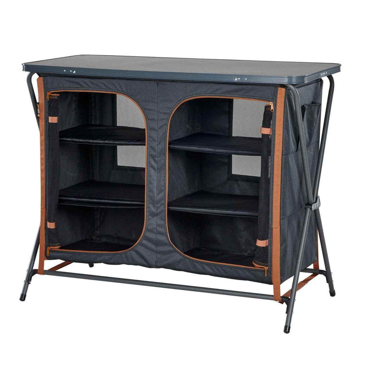 OZtrail Deluxe Folding 3 Shelf Double Cupboard