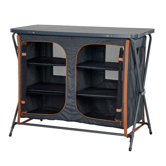 OZtrail Deluxe Folding 3 Shelf Double Cupboard