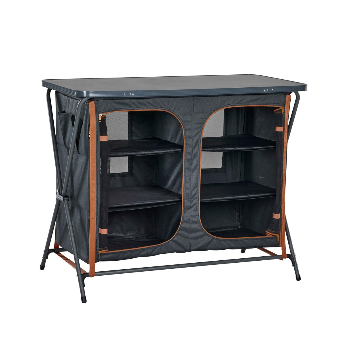OZtrail Deluxe Folding 3 Shelf Double Cupboard