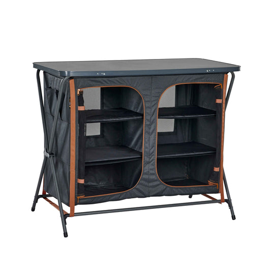 OZtrail Deluxe Folding 3 Shelf Double Cupboard