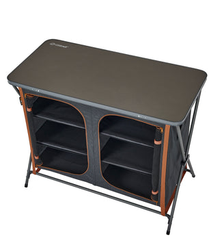 OZtrail Deluxe Folding 3 Shelf Double Cupboard