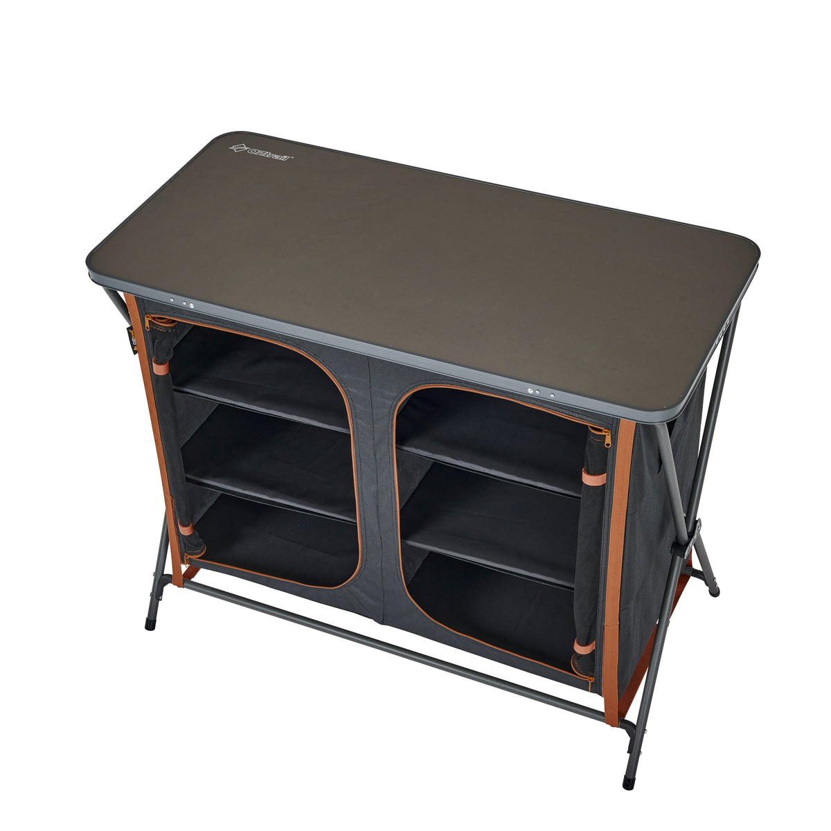 OZtrail Deluxe Folding 3 Shelf Double Cupboard
