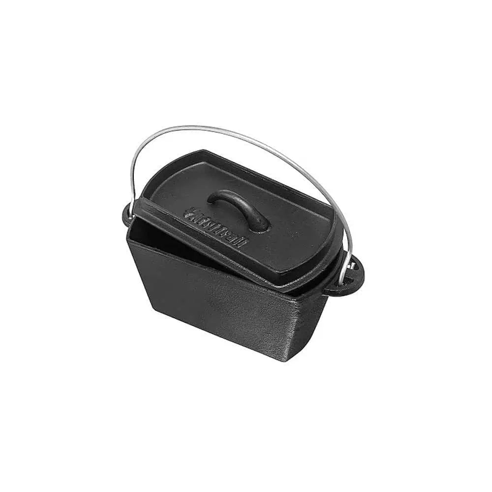 Afritrail cast iron bread pot with lid and metal handle for campfire cooking