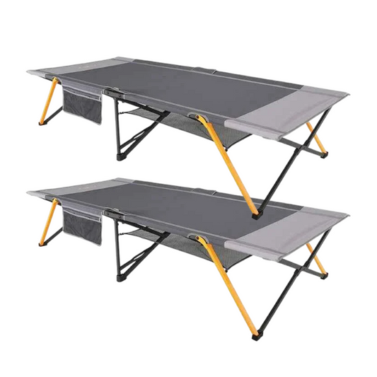 OZtrail Stretcher Jumbo 150Kg Easy Fold Single - Ultimate Comfort for Outdoor Adventures Combo X2