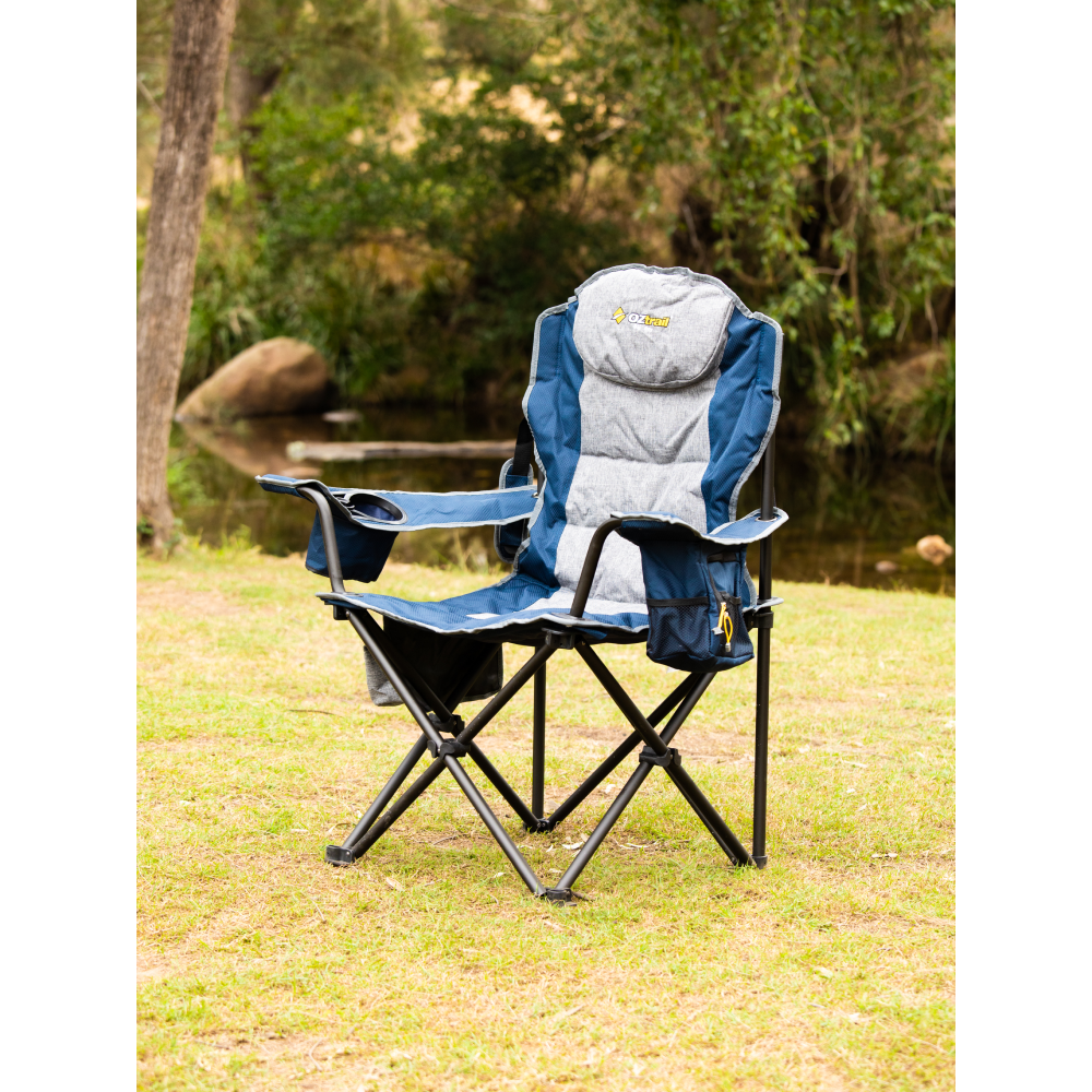 OZtrail Big Boy Arm Chair 220Kg Blue