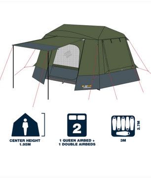 OZtrail Fast Frame Tent - Spacious 6-Person Shelter for Easy Camping Setup