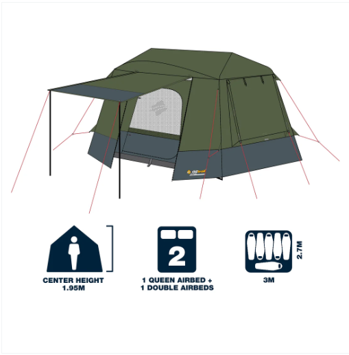 OZtrail Fast Frame Tent - Spacious 6-Person Shelter for Easy Camping Setup