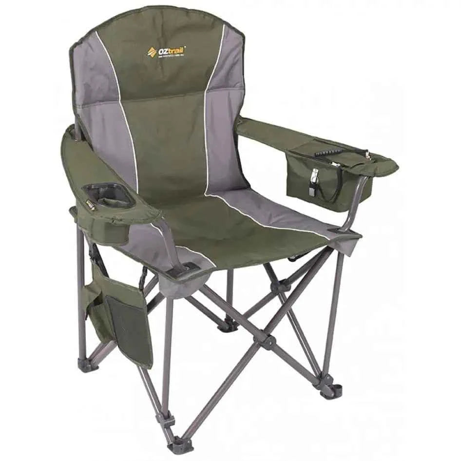 OZtrail Titan Arm Chair - Comfortable Green Camping Chair for