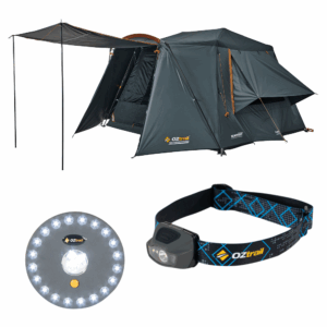 FAST FRAME BLOCKOUT LUMOS 6 PERSON + UFO TENT LIGHT + LUMOS FP100 HEADLAMP